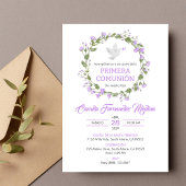 Primera Comunion Purple Flowers erste Kommune Einladung