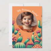 Primera Fiesta Spanish Cactus Birthday Add Foto Einladung (Vorderseite)