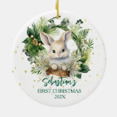 Primera temporada de Greenery Bunny Keramik Ornament (Hinten)