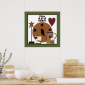 Primitiv bei Herzenlandschaf-Dekoration Poster (Küche)