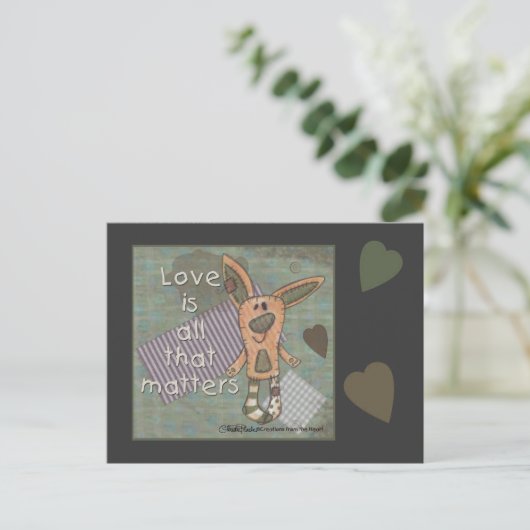 Primitiv Bunny Postkarte (Stehend Vorderseite)