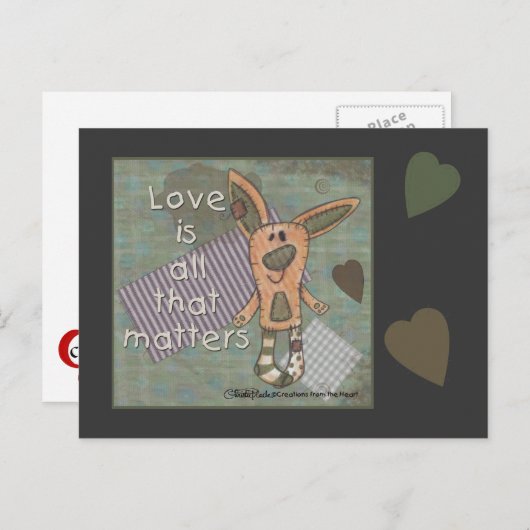 Primitiv Bunny Postkarte (Vorne/Hinten)