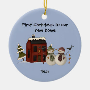 Primitiv - Erste Weihnachten in unserer neuen Zuha Keramik Ornament