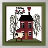 Primitiv im Heart Country Sheep & House Dekor Poster (Vorne)