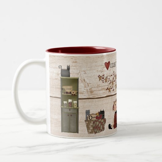 Primitiv "Land im Herzen" Zweifarbige Tasse (Links)