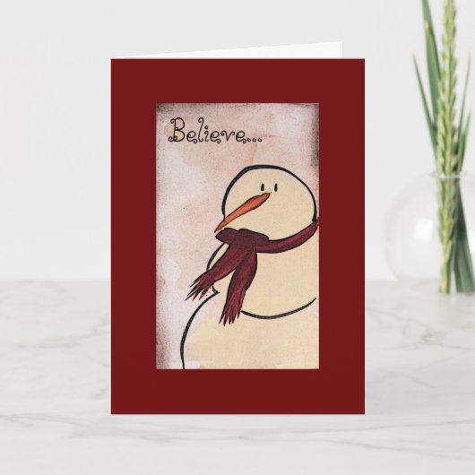 Primitive Acrylic Painted Snowman Weihnachten (Vorderseite)