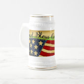 Primitive alte Herrlichkeit Gott segne Amerika Ste Bierglas (Vorderseite Links)