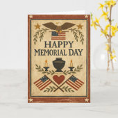 Primitive Americana Memorial Day  Karte (Gelbe Blume)