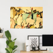 Primitive Amerikanische Ureinwohner Pferde Vintage Poster (Heimbüro)