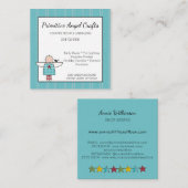 Primitive Angel Country Business Card Quadratische Visitenkarte (Vorne/Hinten)