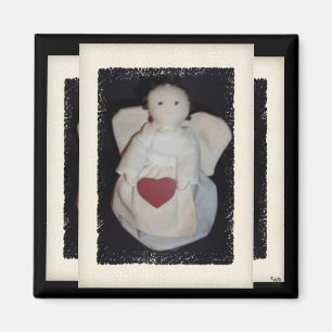 Primitive Angel Fabric Doll Magnet