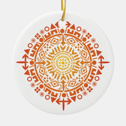 Primitive Art-Sun-Dekoration Keramik Ornament (Vorne)