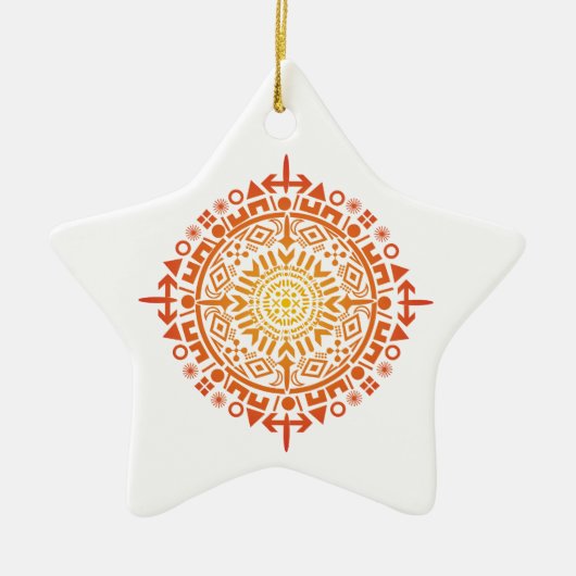 Primitive Art-Sun-Dekoration Keramik Ornament (Vorne)