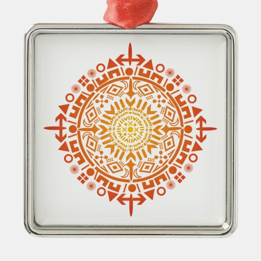 Primitive Art-Sun-Dekoration Ornament Aus Metall (Vorne)
