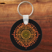 Primitive Art-Sun-Schlüsselanhänger Schlüsselanhänger (Vorderseite)