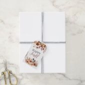 Primitive Autumn Pumpkin Bauernhof Karo Kariert Geschenkanhänger (Mit Garn)