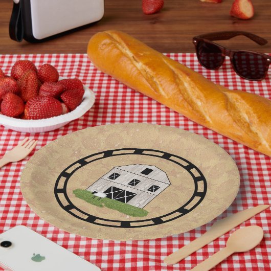 Primitive Barn Pappteller (Picknick)