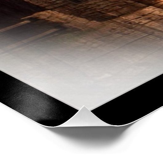 Primitive Barn Wood Bauernmühle Wasserrad Poster (Ecke)