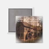Primitive Barnholz-Hochzeit Magnet (Vorderseite/Rückseite)