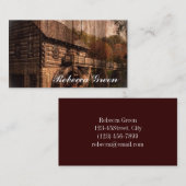 Primitive Barnholz-Hochzeit Visitenkarte (Vorne/Hinten)