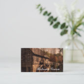 Primitive Barnholz-Hochzeit Visitenkarte (Stehend Vorderseite)