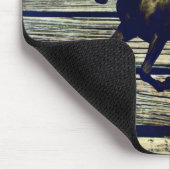 Primitive BarnWood Reittier Schwarzer Hengst Pferd Mousepad (Ecke)