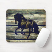 Primitive BarnWood Reittier Schwarzer Hengst Pferd Mousepad (Mit Mouse)
