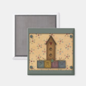 Primitive Birdhouse Magnet (Vorderseite/Rückseite)