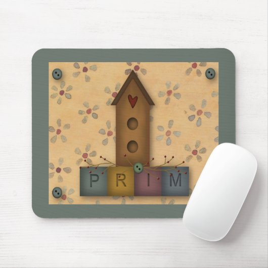Primitive Birdhouse Mousepad (Mit Mouse)