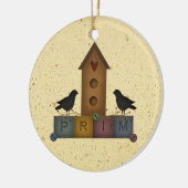 Primitive Birdhouse-Ornament Keramikornament (Links)