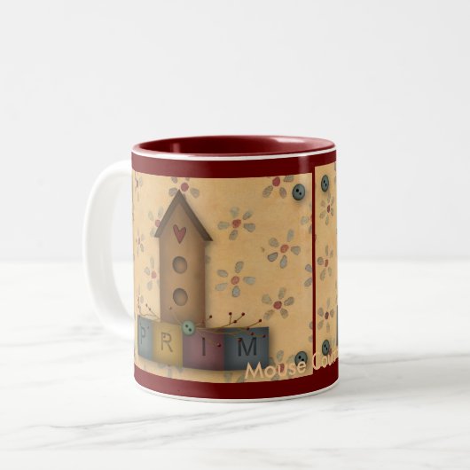 Primitive Birdhouse-Tasse Zweifarbige Tasse (Vorderseite Links)