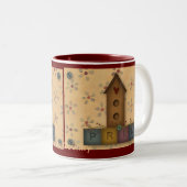 Primitive Birdhouse-Tasse Zweifarbige Tasse (VorderseiteRechts)