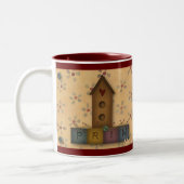 Primitive Birdhouse-Tasse Zweifarbige Tasse (Links)
