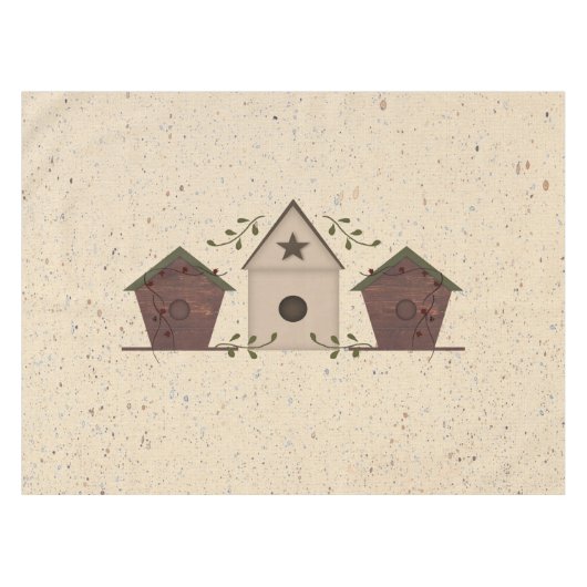 Primitive Birdhouses Tablecloth Tischdecke (Vorderseite (Horizontal))