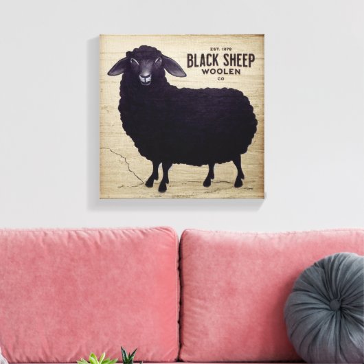 Primitive Black Sheep Woolen Co Leinwanddruck (Insitu (Wohnzimmer))