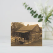 Primitive Blockhütte Postkarte (Stehend Vorderseite)