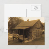 Primitive Blockhütte Postkarte (Vorne/Hinten)