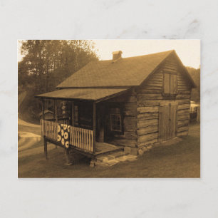 Primitive Blockhütte Postkarte