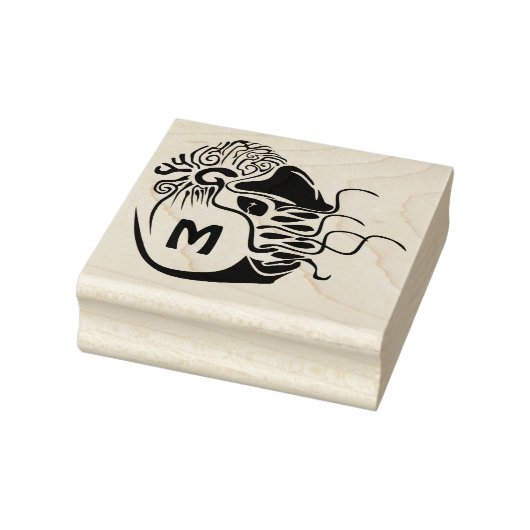 Primitive Chambered Nautilus Monogram Gummistempel (Stempel)