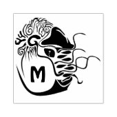 Primitive Chambered Nautilus Monogram Gummistempel (Prägung)