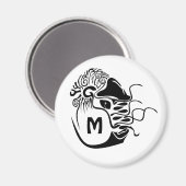 Primitive Chambered Nautilus Monogram Magnet (Vorderseite/Rückseite)