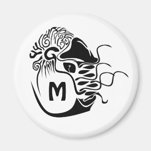 Primitive Chambered Nautilus Monogram Magnet