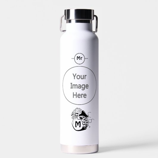 Primitive Chambered Nautilus Monogram Trinkflasche (Vorne)