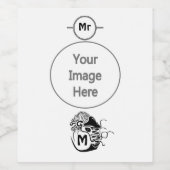 Primitive Chambered Nautilus Monogram Weinetikett (Einzelnes Label)