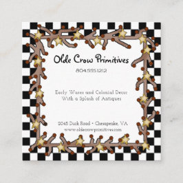 Primitive Country Berries & Stars Business Card Quadratische Visitenkarte