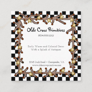Primitive Country Berries & Stars Business Card Quadratische Visitenkarte