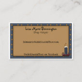 Primitive Country Blue Saltbox House Business Card Visitenkarte (Rückseite)