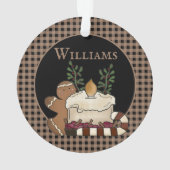 Primitive Country Candle & Goodies Name Weihnachte Ornament (Rückseite)