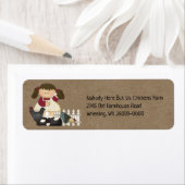 Primitive Country Doll and Chickens Rücksendeadres (Insitu)