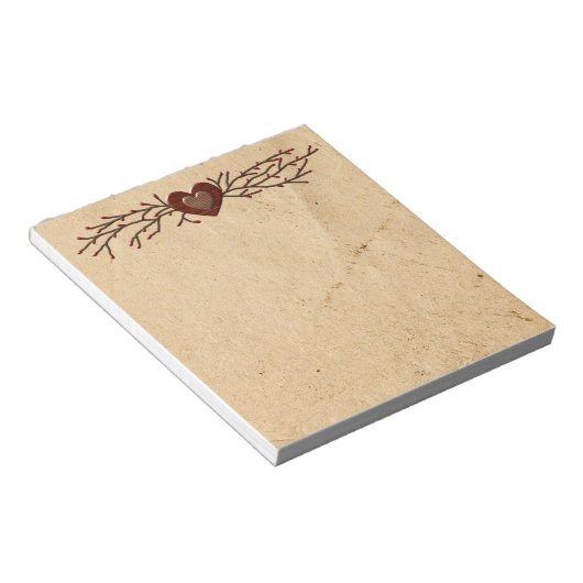 Primitive Country Heart Notepad Notizblock (angewinkelt)